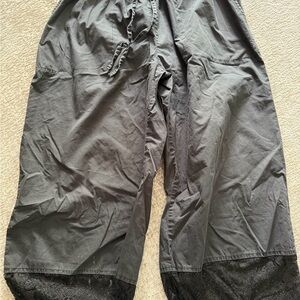 Black Wide Leg Pants with Lace Hem